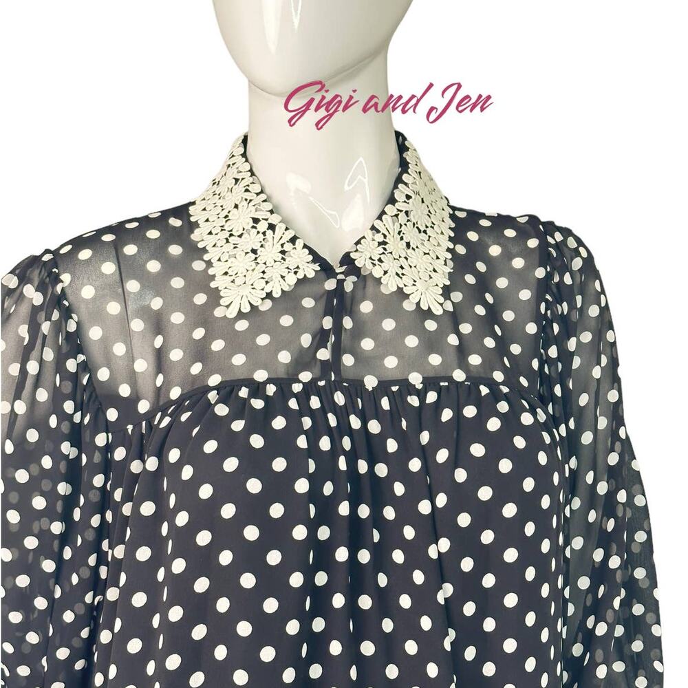Kate spade  Domino Dot Swing Dress Size Medium Black - Picture 5 of 9